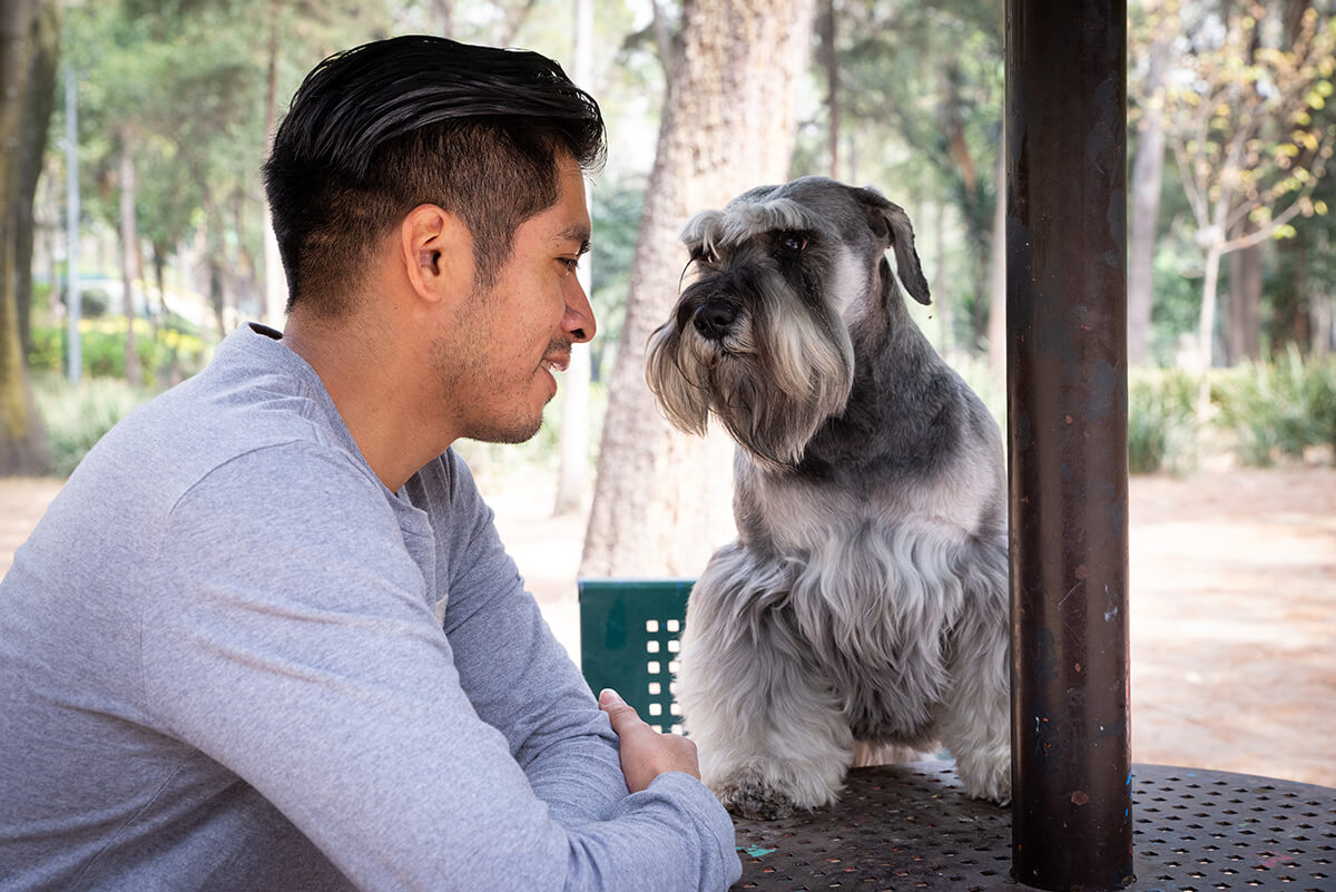 sesión de fotos con su mascota