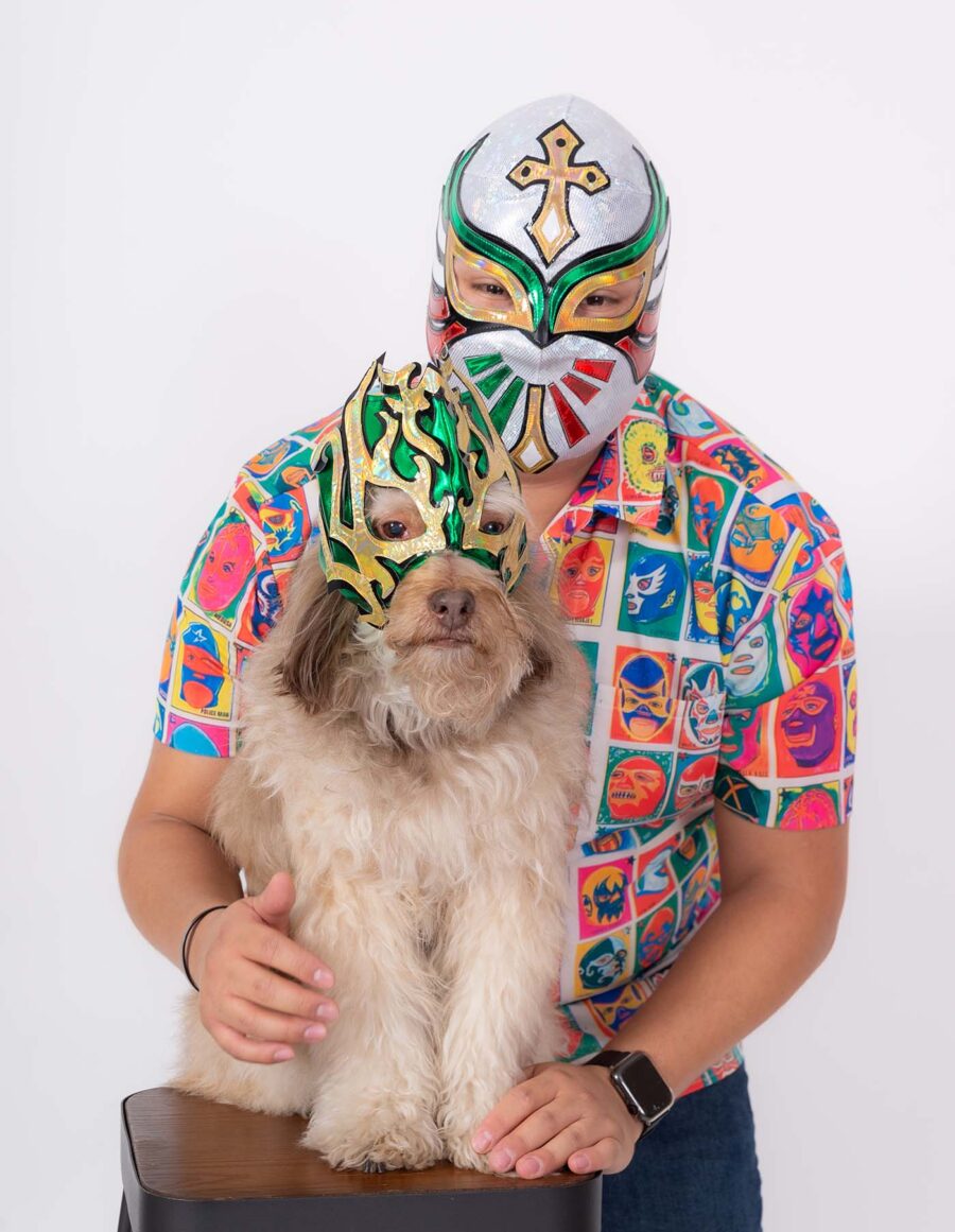 Sesión de mascota con disfraz en cdmx